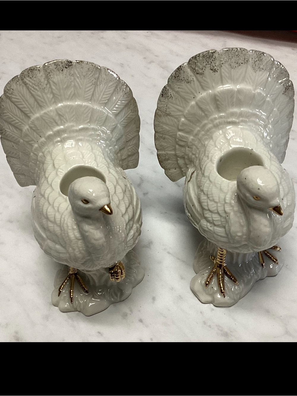 Mikasa Holiday Elegance Turkey Candle Holders with Gold Accents - Set of 2